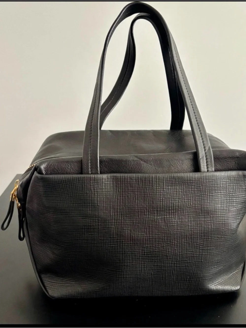 Marc by Marc Jacobs Black Textured Leather Satchel